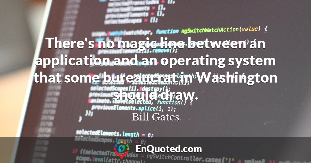 There's no magic line between an application and an operating system that some bureaucrat in Washington should draw.