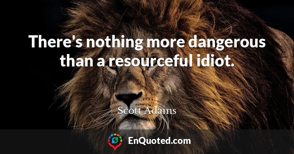 There's nothing more dangerous than a resourceful idiot.