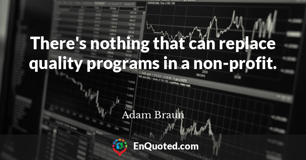 There's nothing that can replace quality programs in a non-profit.