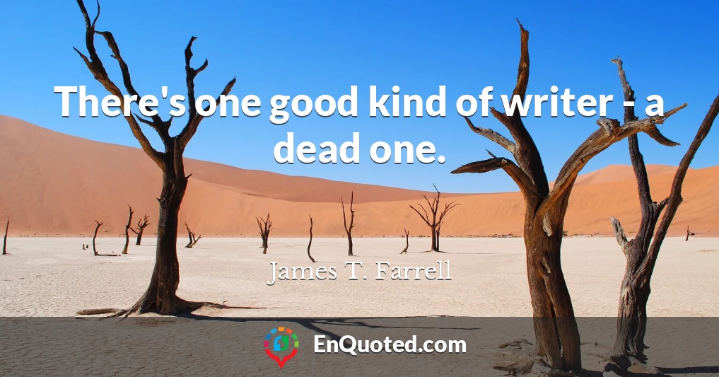 There's one good kind of writer - a dead one.
