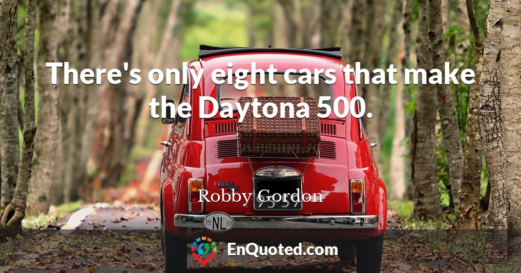 There's only eight cars that make the Daytona 500.