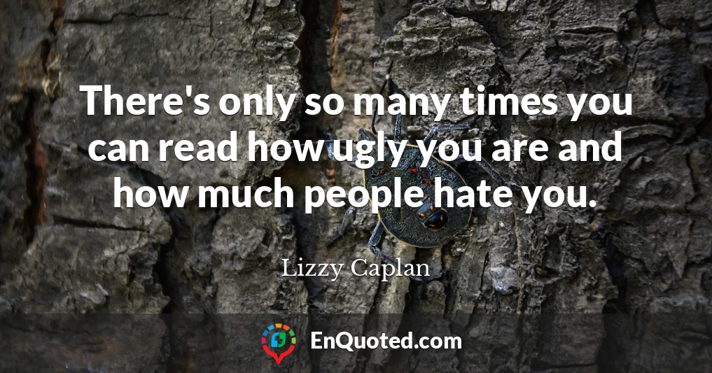 There's only so many times you can read how ugly you are and how much people hate you.