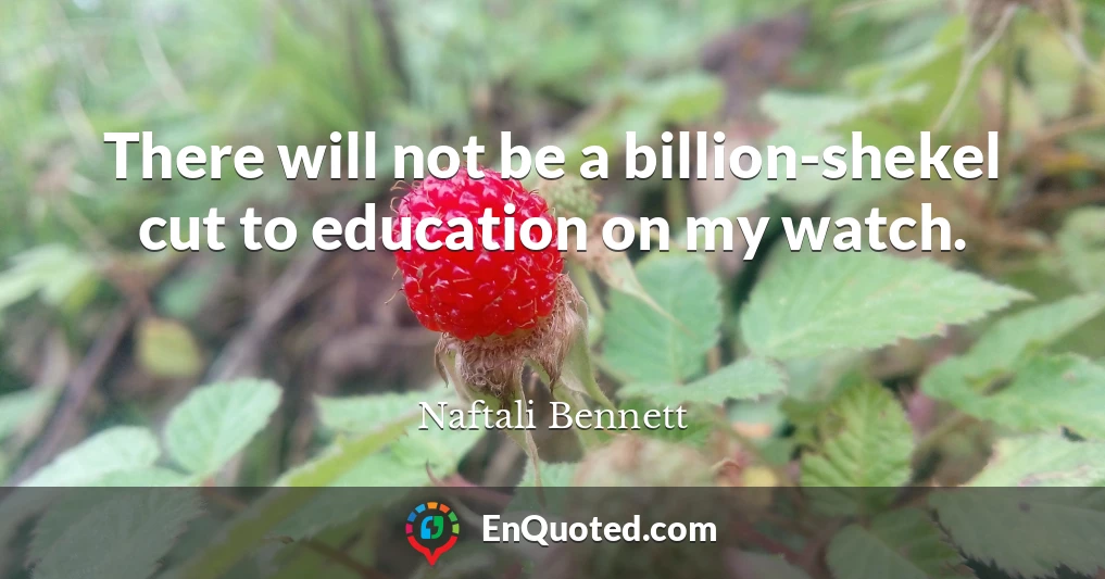 There will not be a billion-shekel cut to education on my watch.