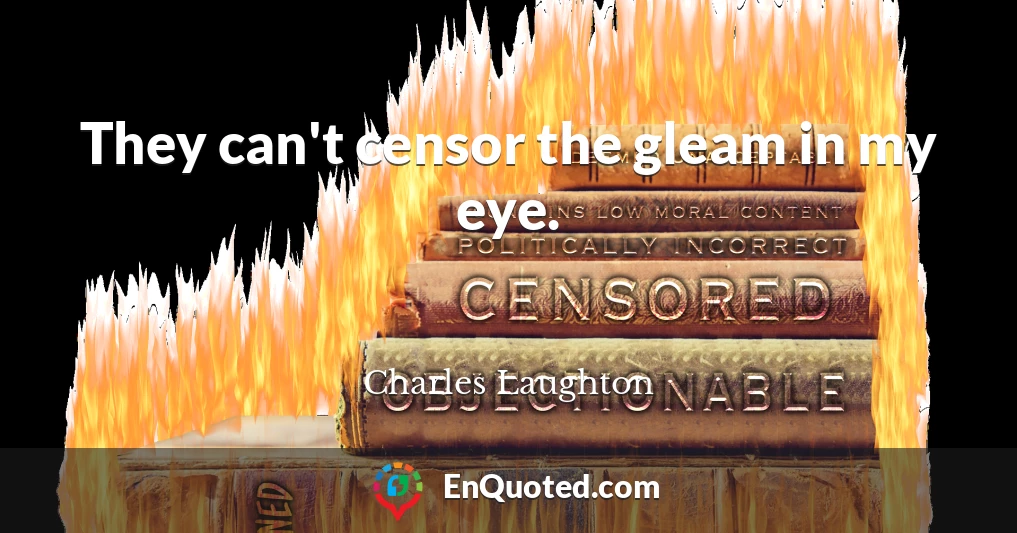 They can't censor the gleam in my eye.