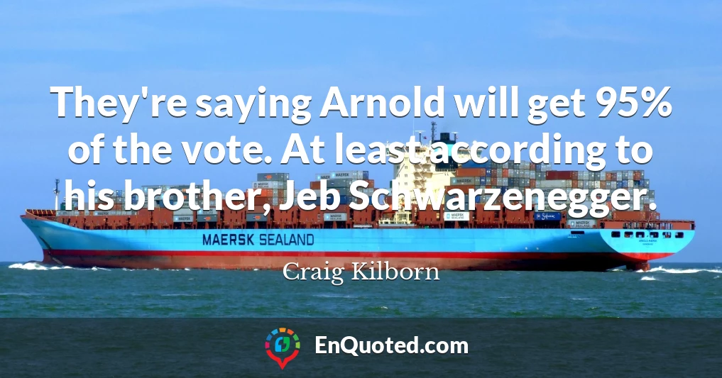 They're saying Arnold will get 95% of the vote. At least according to his brother, Jeb Schwarzenegger.