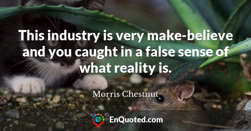 This industry is very make-believe and you caught in a false sense of what reality is.