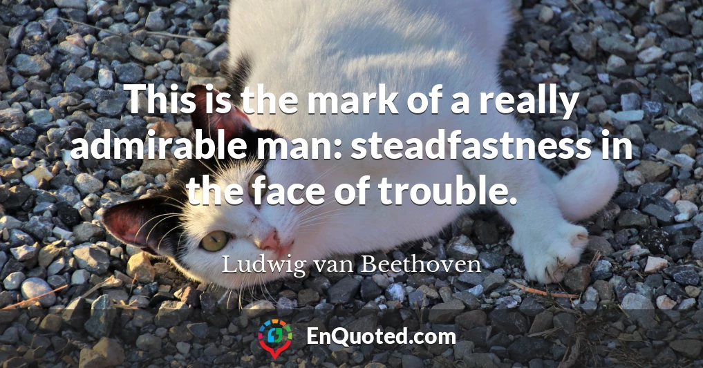 This is the mark of a really admirable man: steadfastness in the face of trouble.
