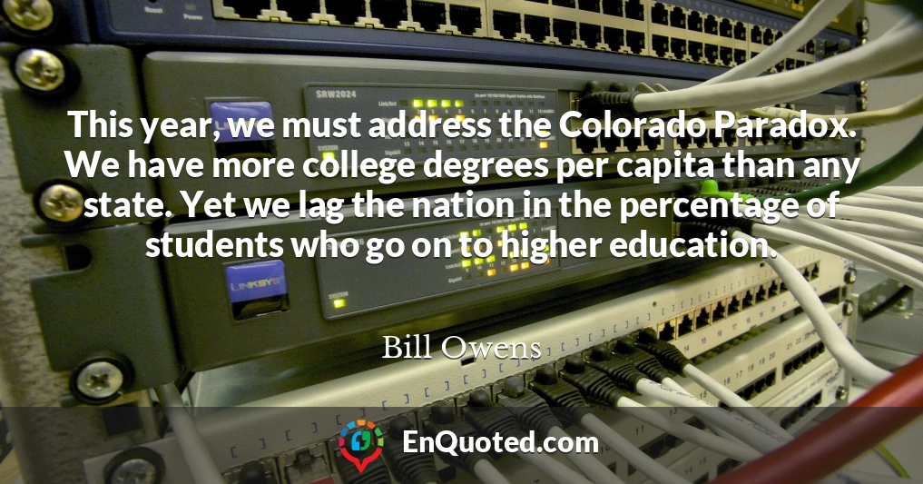 This year, we must address the Colorado Paradox. We have more college degrees per capita than any state. Yet we lag the nation in the percentage of students who go on to higher education.