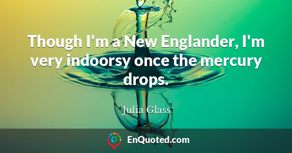 Though I'm a New Englander, I'm very indoorsy once the mercury drops.