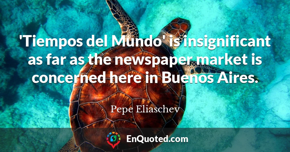 'Tiempos del Mundo' is insignificant as far as the newspaper market is concerned here in Buenos Aires.