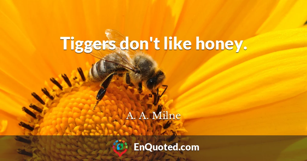 Tiggers don't like honey.