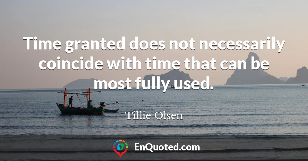 Time granted does not necessarily coincide with time that can be most fully used.