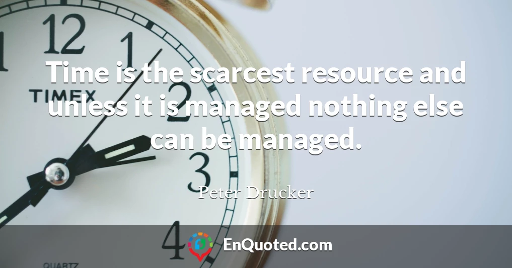 Time is the scarcest resource and unless it is managed nothing else can be managed.
