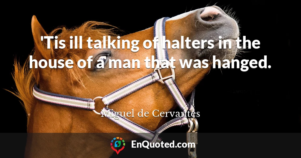 'Tis ill talking of halters in the house of a man that was hanged.
