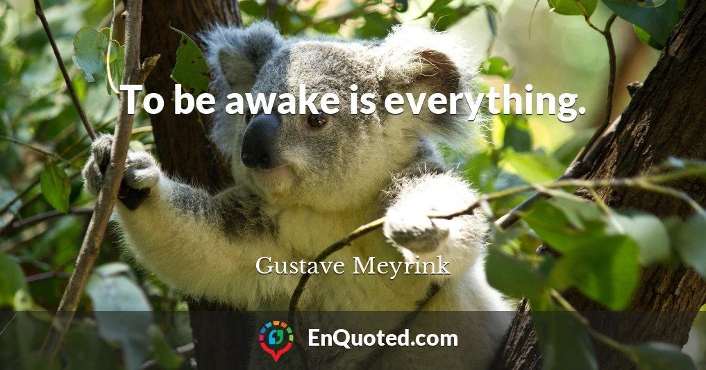 To be awake is everything.