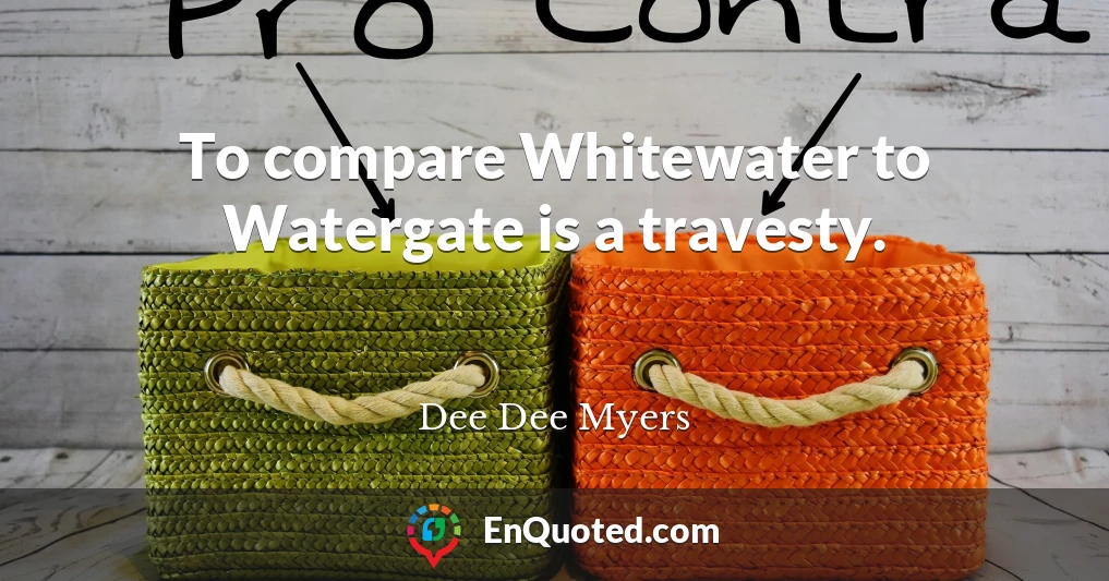 To compare Whitewater to Watergate is a travesty.