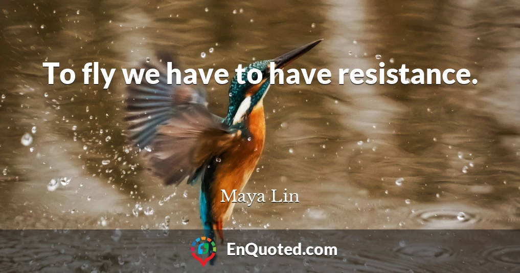 To fly we have to have resistance.