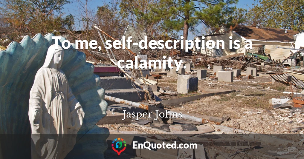 To me, self-description is a calamity.