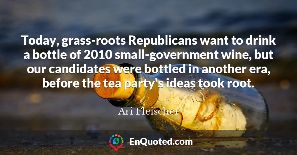 Today, grass-roots Republicans want to drink a bottle of 2010 small-government wine, but our candidates were bottled in another era, before the tea party's ideas took root.