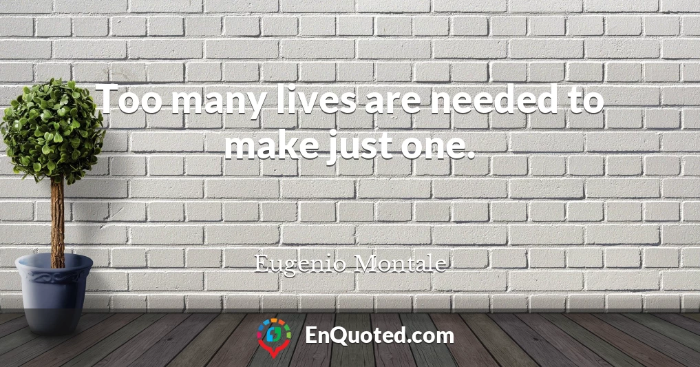 Too many lives are needed to make just one.