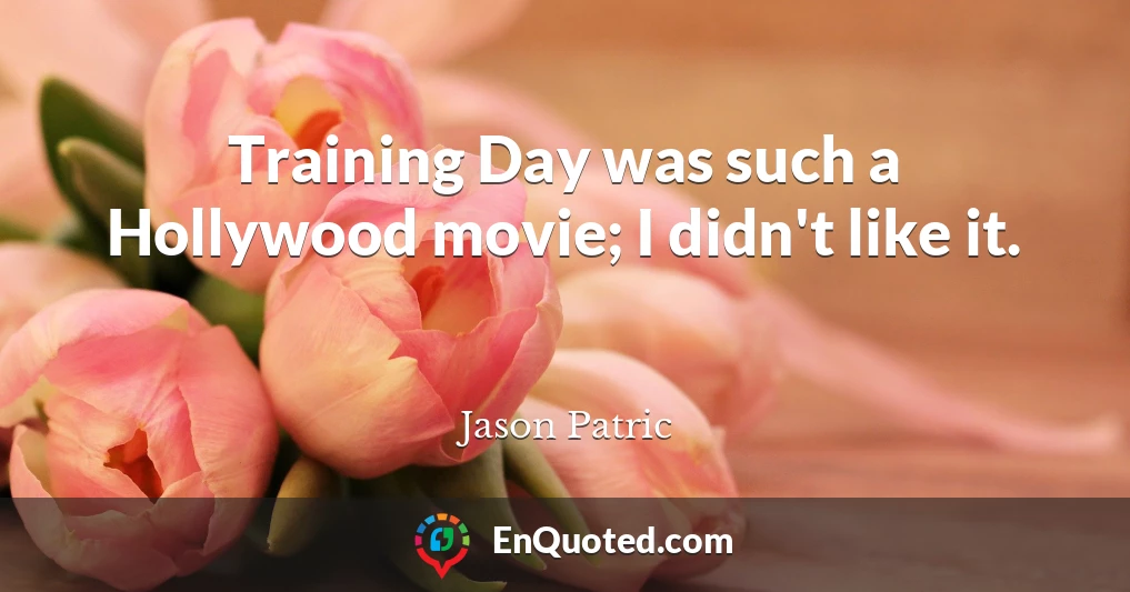 Training Day was such a Hollywood movie; I didn't like it.