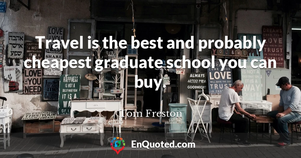 Travel is the best and probably cheapest graduate school you can buy.