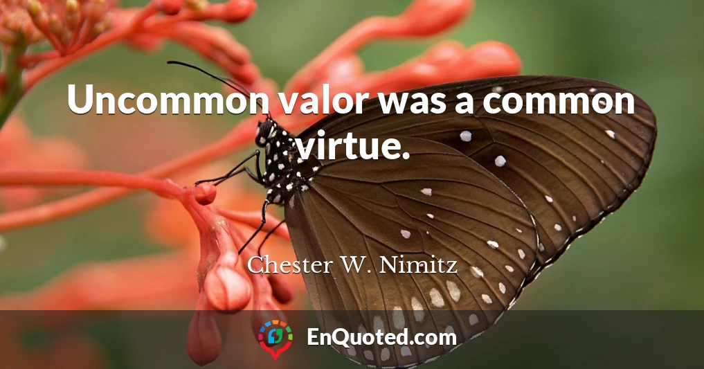 Uncommon valor was a common virtue.