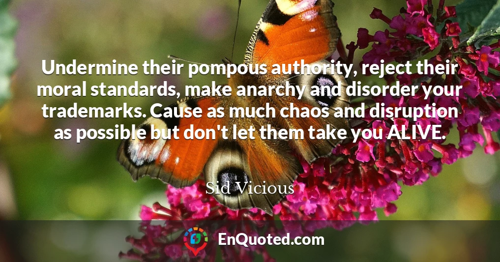 Undermine their pompous authority, reject their moral standards, make anarchy and disorder your trademarks. Cause as much chaos and disruption as possible but don't let them take you ALIVE.
