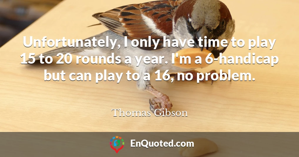 Unfortunately, I only have time to play 15 to 20 rounds a year. I'm a 6-handicap but can play to a 16, no problem.