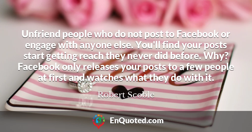 Unfriend people who do not post to Facebook or engage with anyone else. You'll find your posts start getting reach they never did before. Why? Facebook only releases your posts to a few people at first and watches what they do with it.