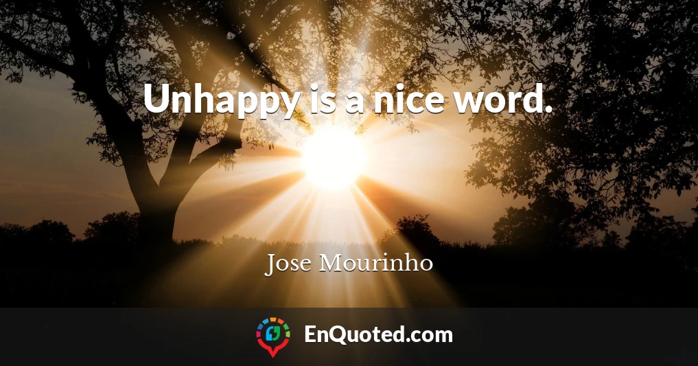 Unhappy is a nice word.
