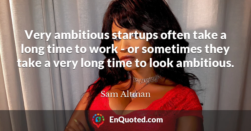 Very ambitious startups often take a long time to work - or sometimes they take a very long time to look ambitious.