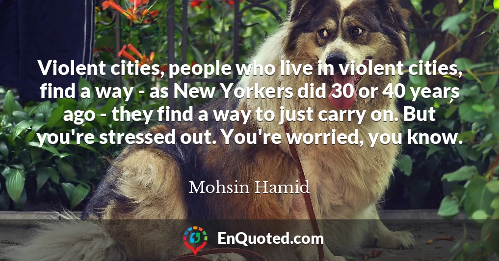 Violent cities, people who live in violent cities, find a way - as New Yorkers did 30 or 40 years ago - they find a way to just carry on. But you're stressed out. You're worried, you know.