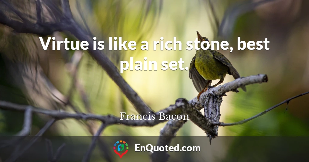 Virtue is like a rich stone, best plain set.
