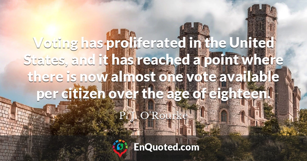 Voting has proliferated in the United States, and it has reached a point where there is now almost one vote available per citizen over the age of eighteen.