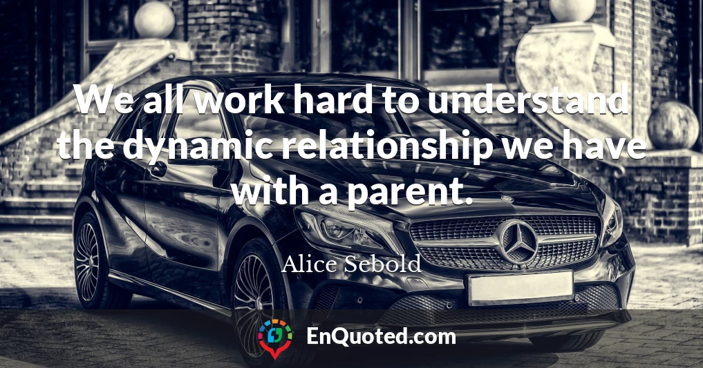 We all work hard to understand the dynamic relationship we have with a parent.