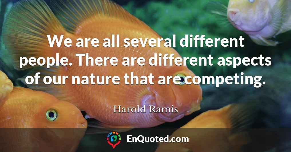 We are all several different people. There are different aspects of our nature that are competing.