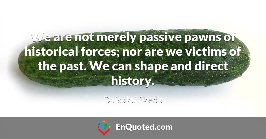 We are not merely passive pawns of historical forces; nor are we victims of the past. We can shape and direct history.