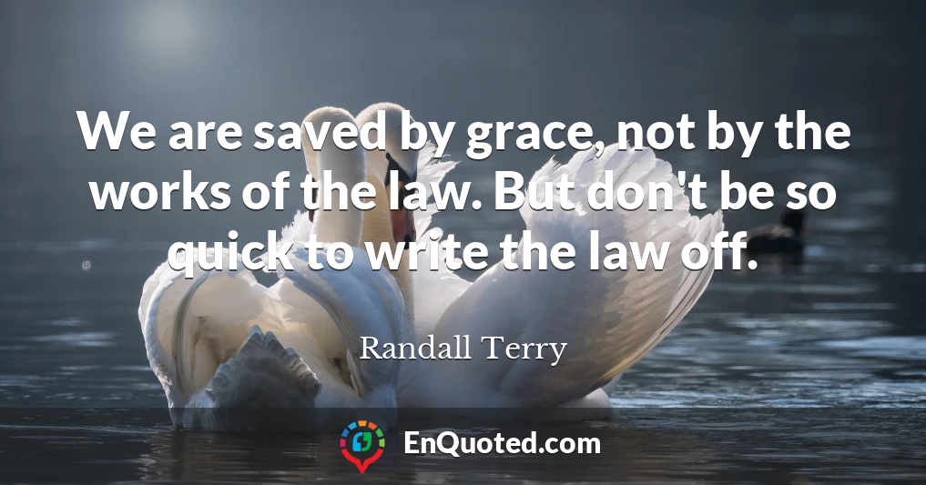 We are saved by grace, not by the works of the law. But don't be so quick to write the law off.