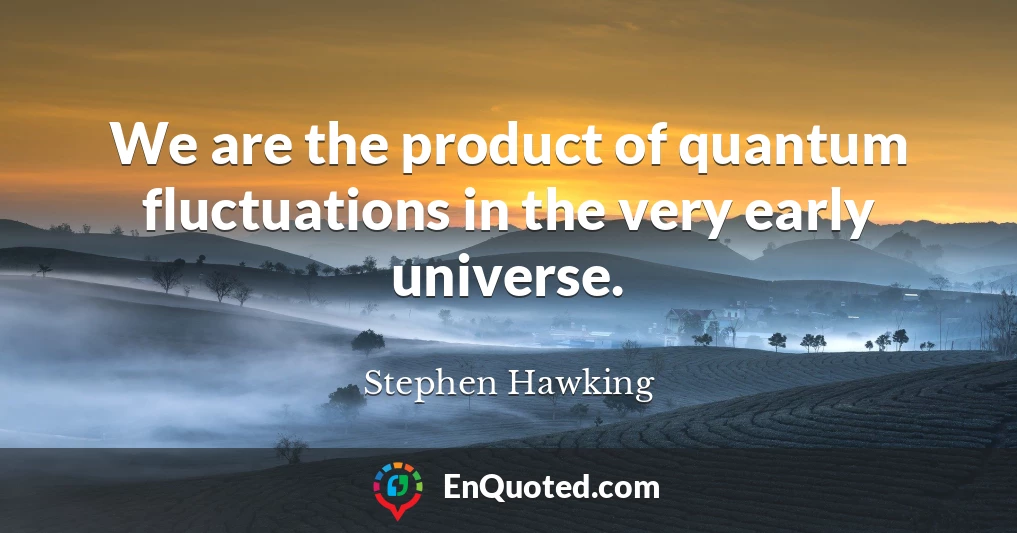 We are the product of quantum fluctuations in the very early universe.