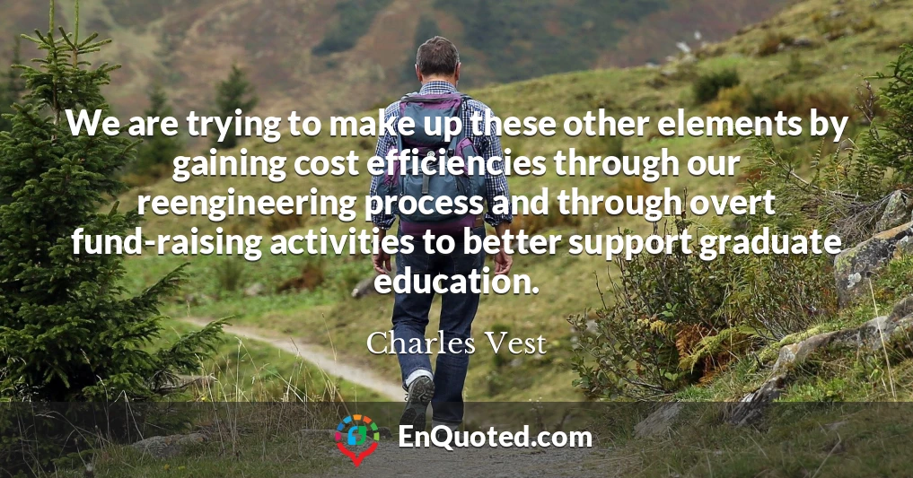 We are trying to make up these other elements by gaining cost efficiencies through our reengineering process and through overt fund-raising activities to better support graduate education.
