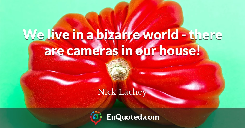 We live in a bizarre world - there are cameras in our house!