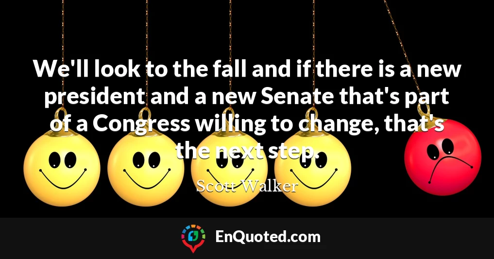 We'll look to the fall and if there is a new president and a new Senate that's part of a Congress willing to change, that's the next step.