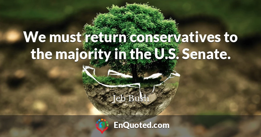 We must return conservatives to the majority in the U.S. Senate.