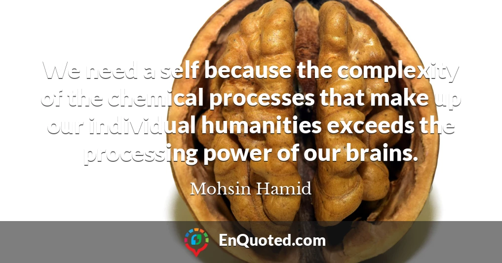 We need a self because the complexity of the chemical processes that make up our individual humanities exceeds the processing power of our brains.