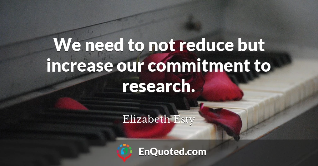 We need to not reduce but increase our commitment to research.