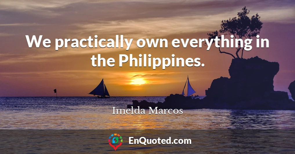 We practically own everything in the Philippines.