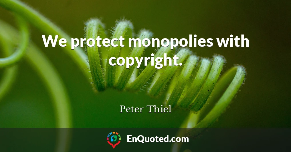 We protect monopolies with copyright.