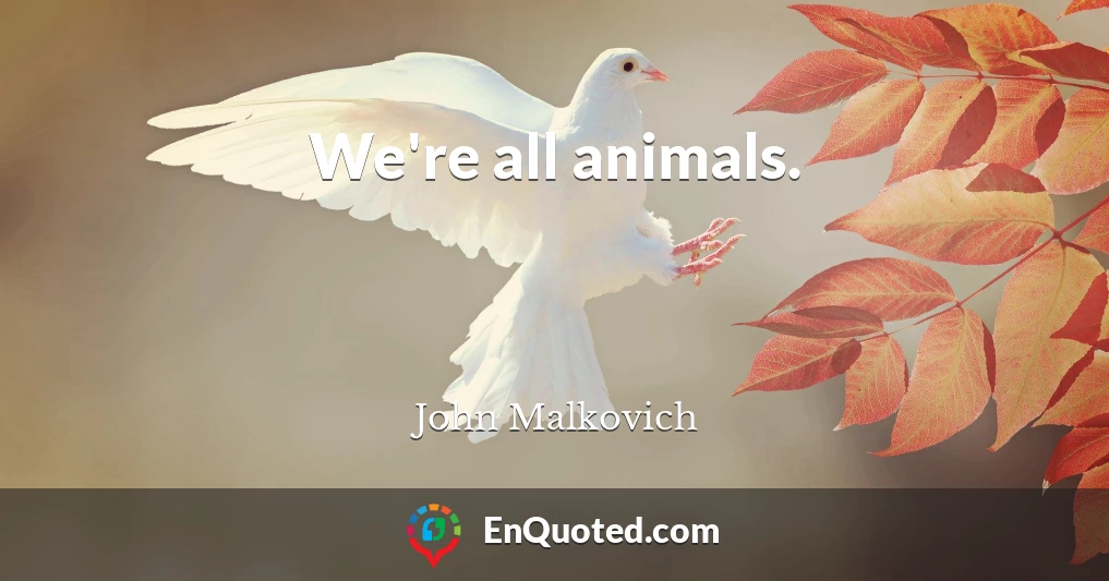 We're all animals.