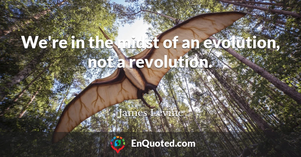 We're in the midst of an evolution, not a revolution.